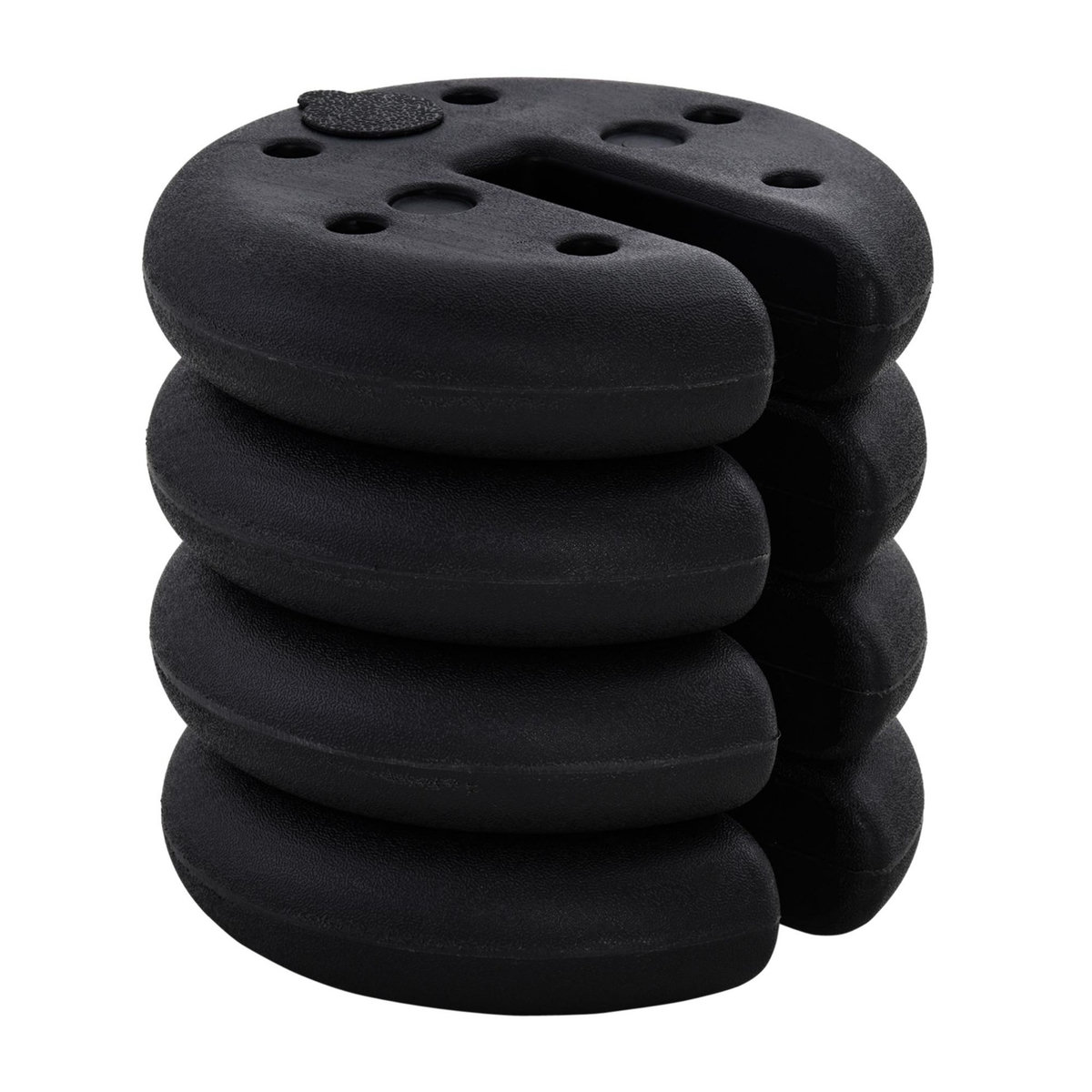 OUTSUNNY Lot de 4 poids de lestage rond pour tonnelle barnum tente dim. Ø 25 x 6H cm HDPE noir