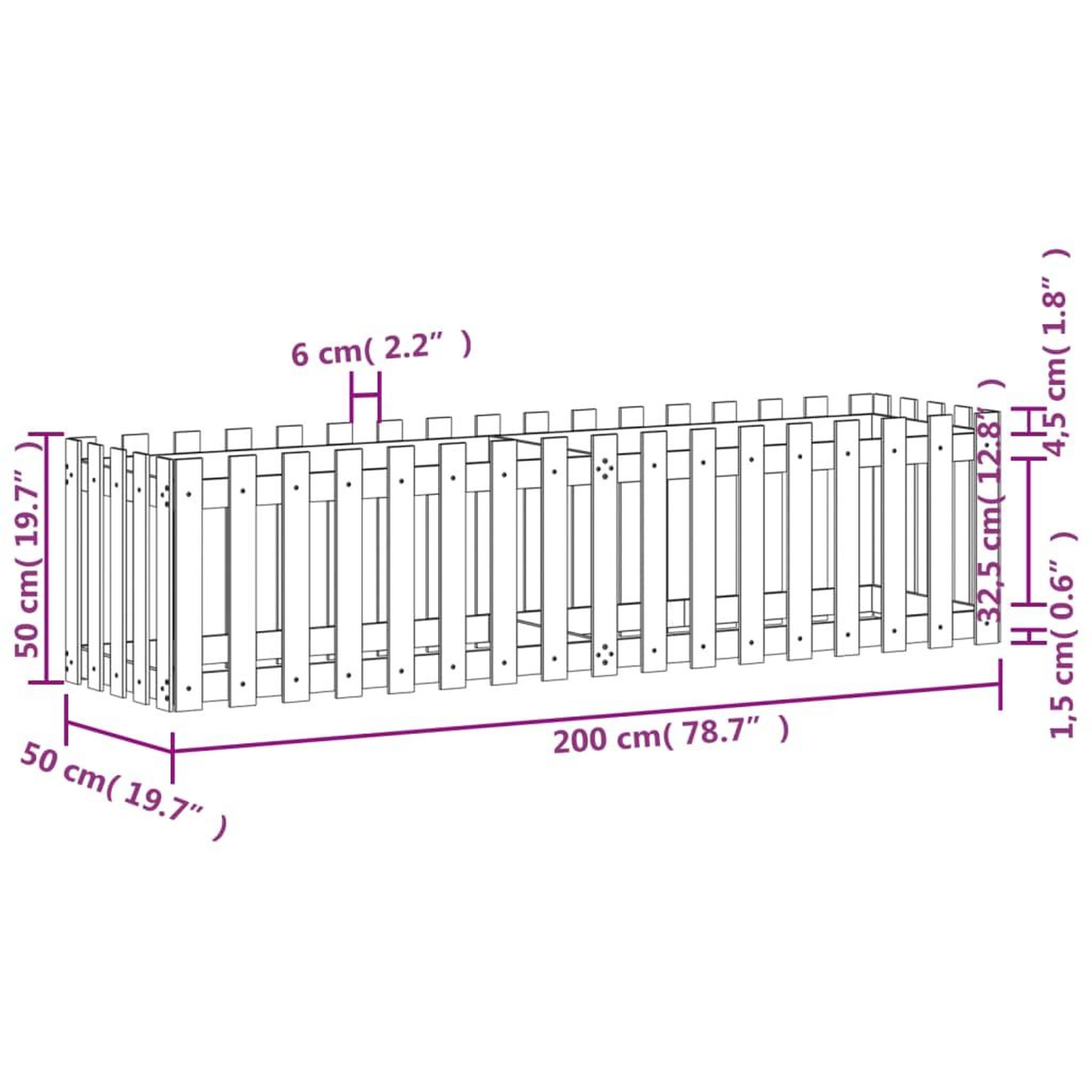 Voir la diapositive 6 : VIDAXL Lit sureleve de jardin design de cloture bois douglas massif