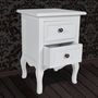 Voir la diapositive 5 : VIDAXL Table de chevet 2 pcs avec 2 tiroirs MDF Blanc