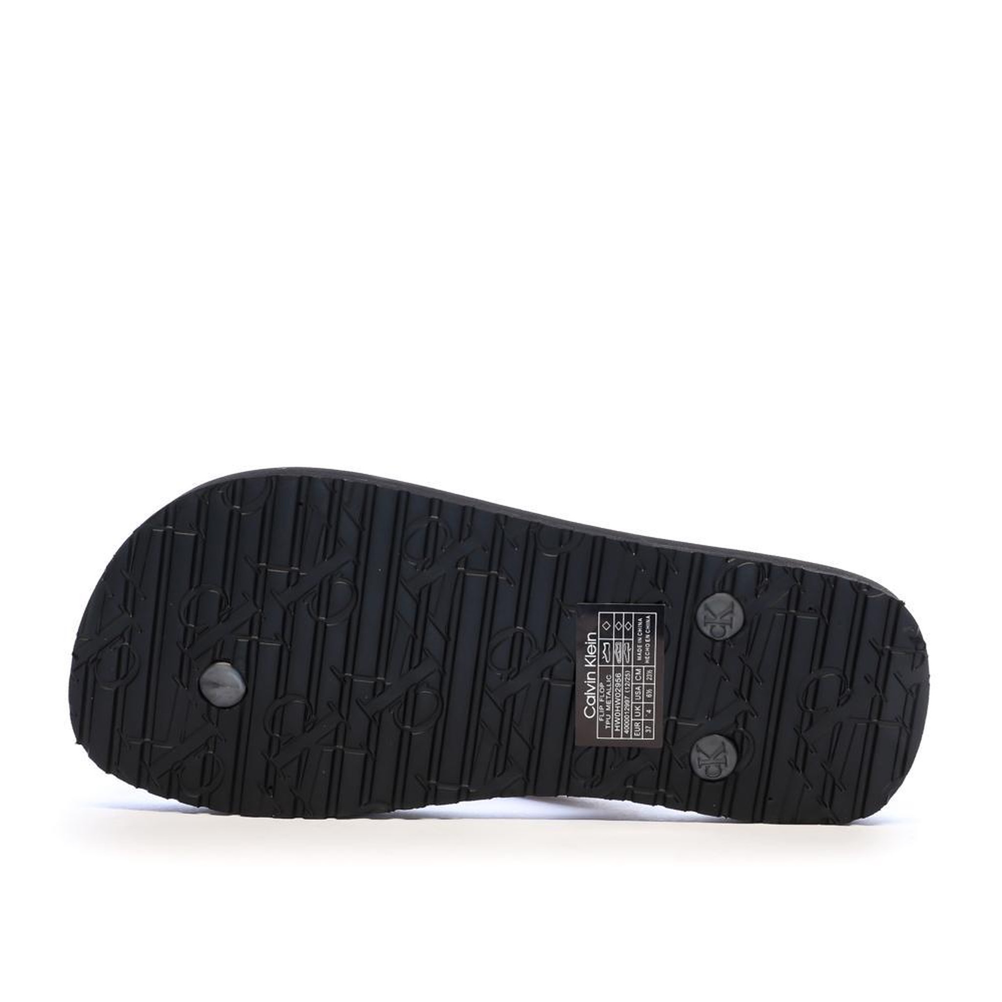 Voir la diapositive 2 : CALVIN KLEIN JEANS Tongs Noir Femme Calvin Klein Jeans Flip Flop Tpu Metall