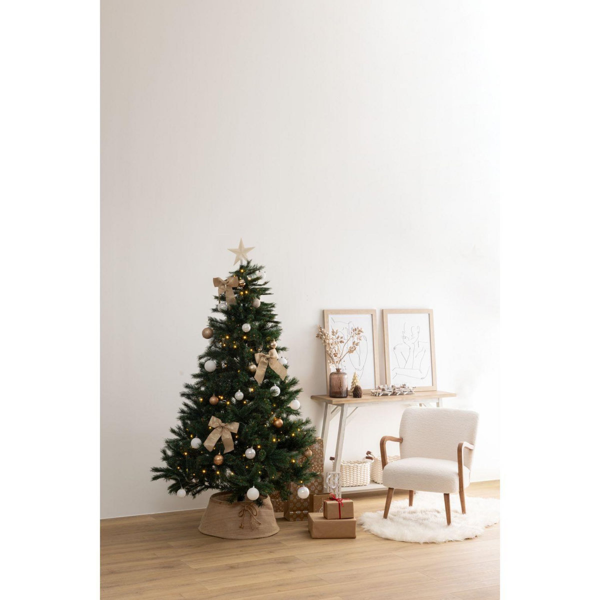 FEERIC LIGHT & CHRISTMAS Sapin de Noël artificiel givré WINDY PEAK - H. 210 cm - Vert