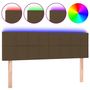 Voir la diapositive 2 : VIDAXL Tete de lit a LED Marron Fonce 144x5x78/88 cm Tissu