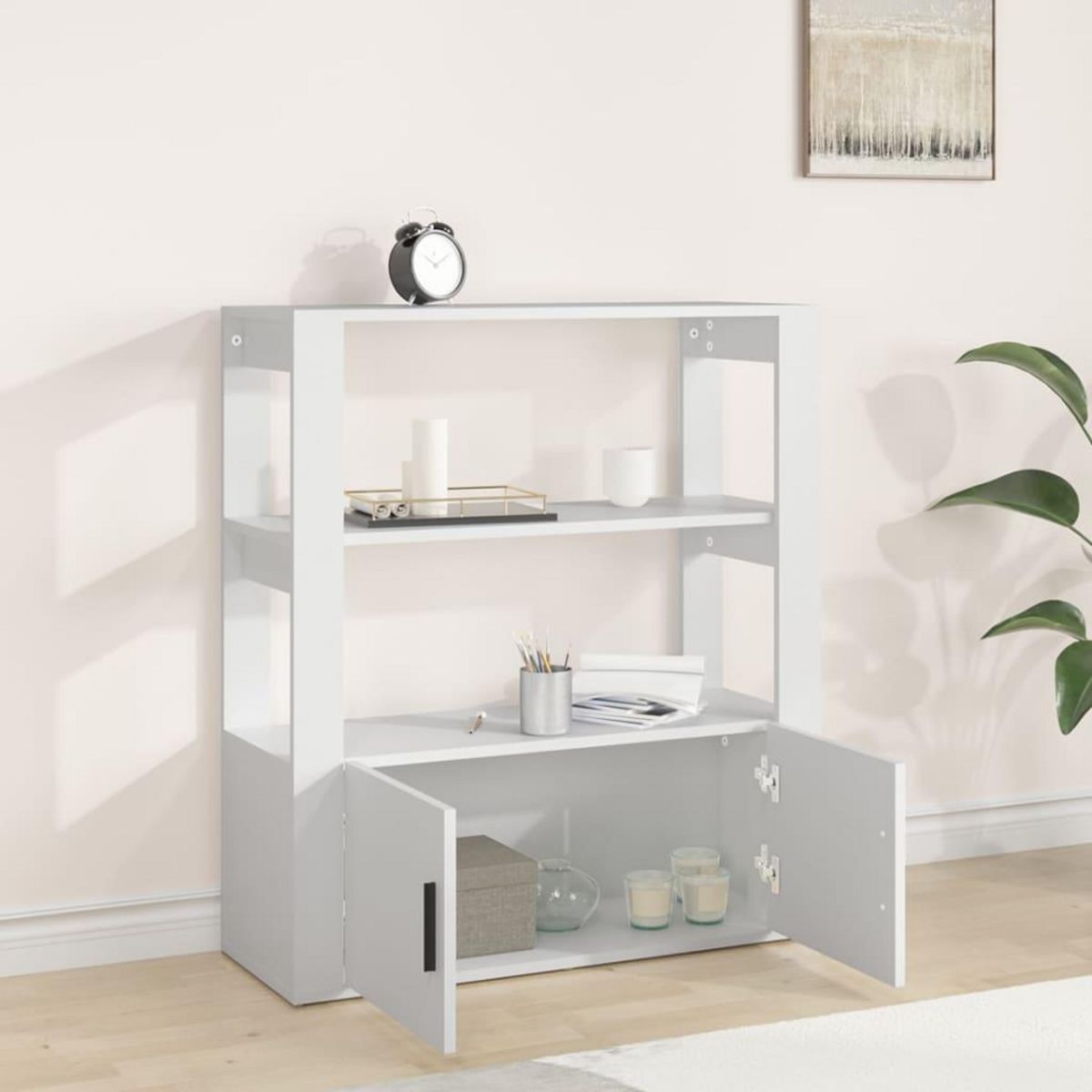 VIDAXL Buffet Blanc 80x30x90 cm Bois d'ingenierie