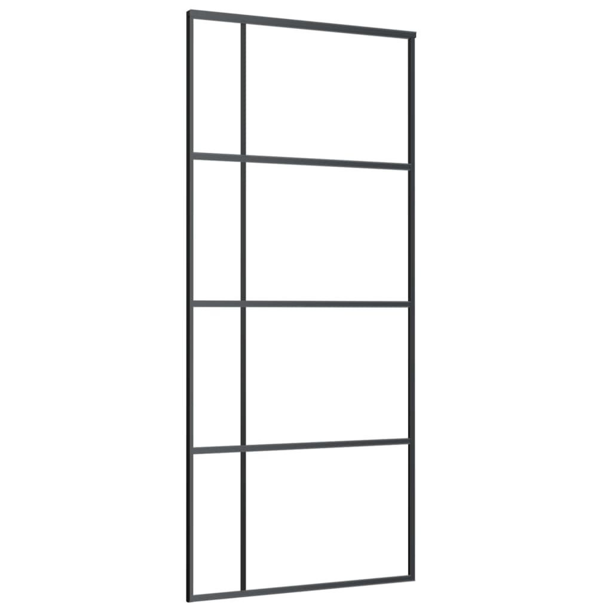 Voir la diapositive 2 : VIDAXL Porte coulissante Verre ESG depoli et aluminium 90x205 cm Noir