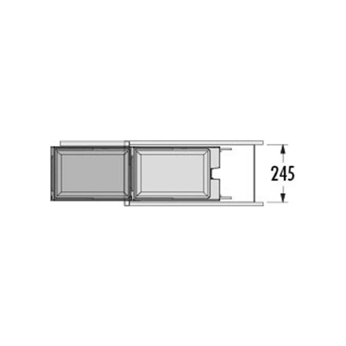 HAILO Poubelle de cuisine coulissante encastrable sous évier 20L Hailo Solo Manuelle