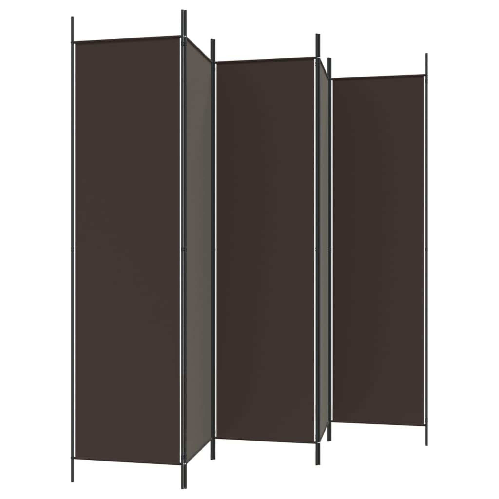 Voir la diapositive 5 : VIDAXL Cloison de separation 5 panneaux Marron 250x200 cm Tissu