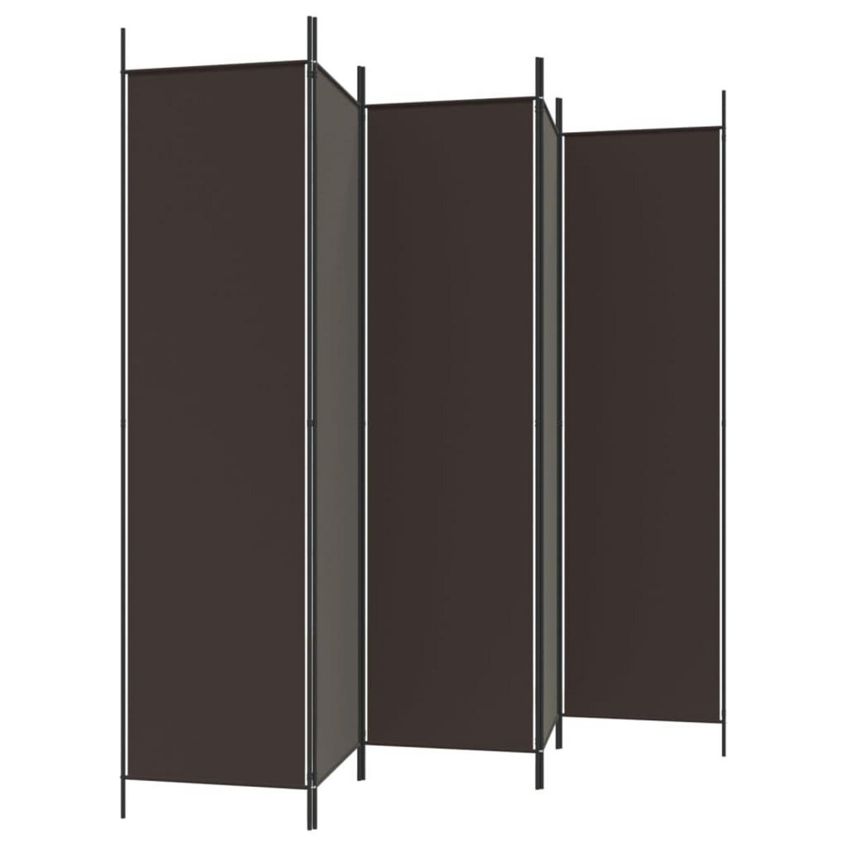 VIDAXL Cloison de separation 5 panneaux Marron 250x200 cm Tissu