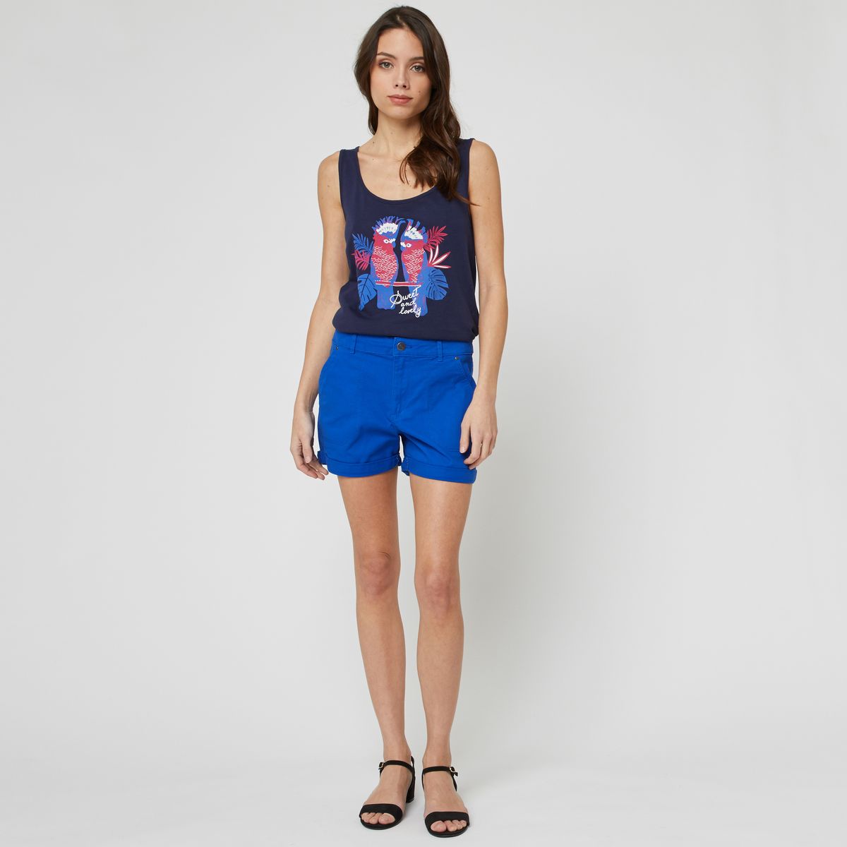 INEXTENSO Short bleu femme