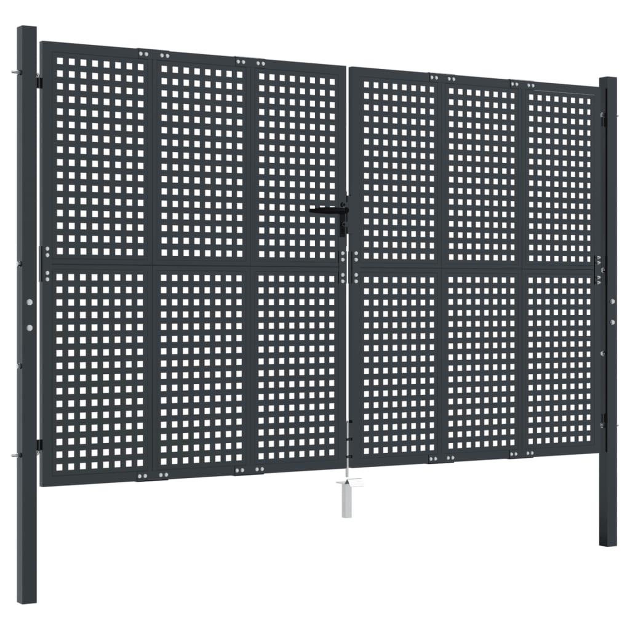 Voir la diapositive 2 : VIDAXL Portail de jardin anthracite 300 x 200 cm acier