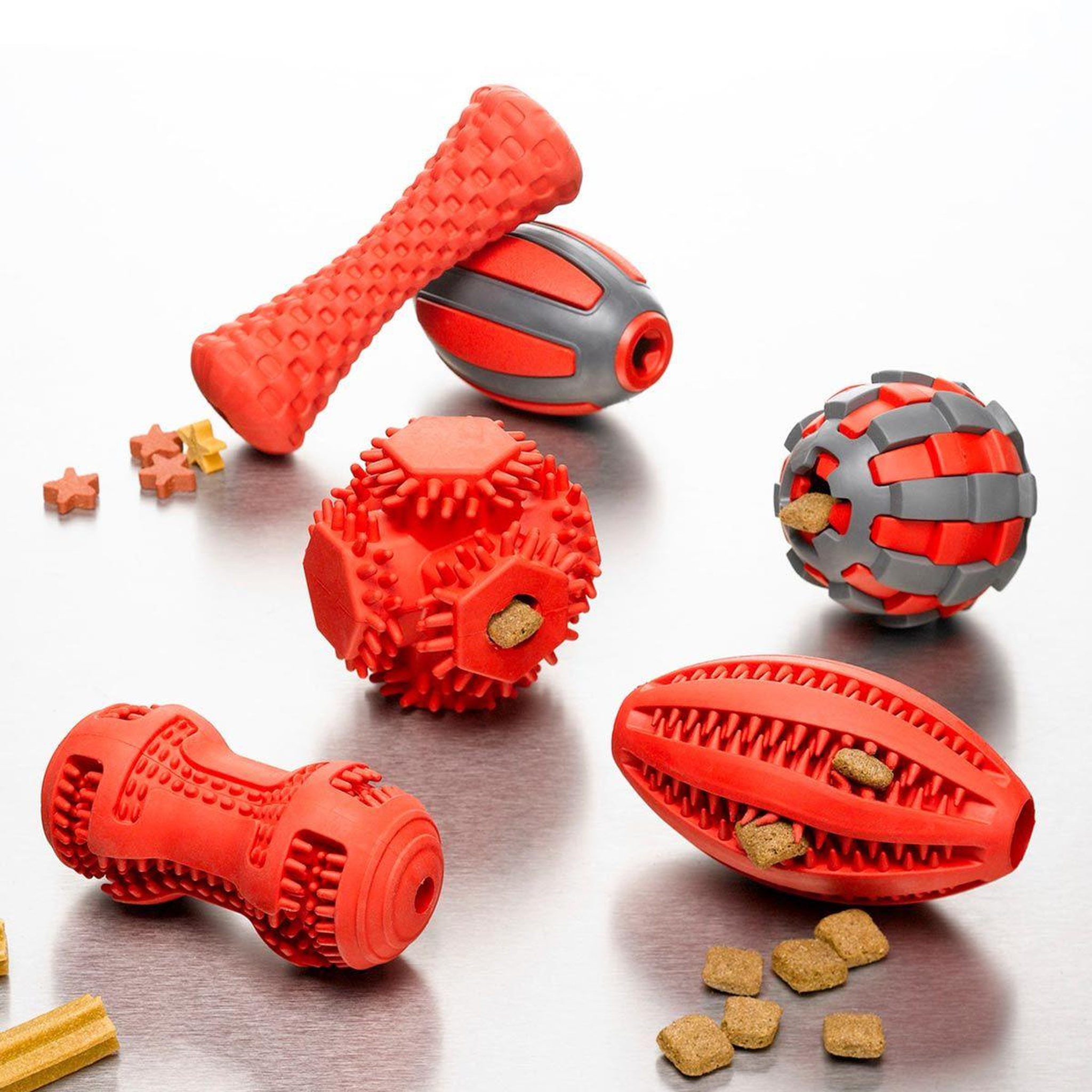 Voir la diapositive 5 : LOVE STORY Jouet pour chien distributeur  os  15cm rouge