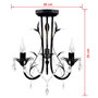 Voir la diapositive 4 : VIDAXL Lustre metal noir style art nouveau + perles crystal 3 x E14 Ampoules