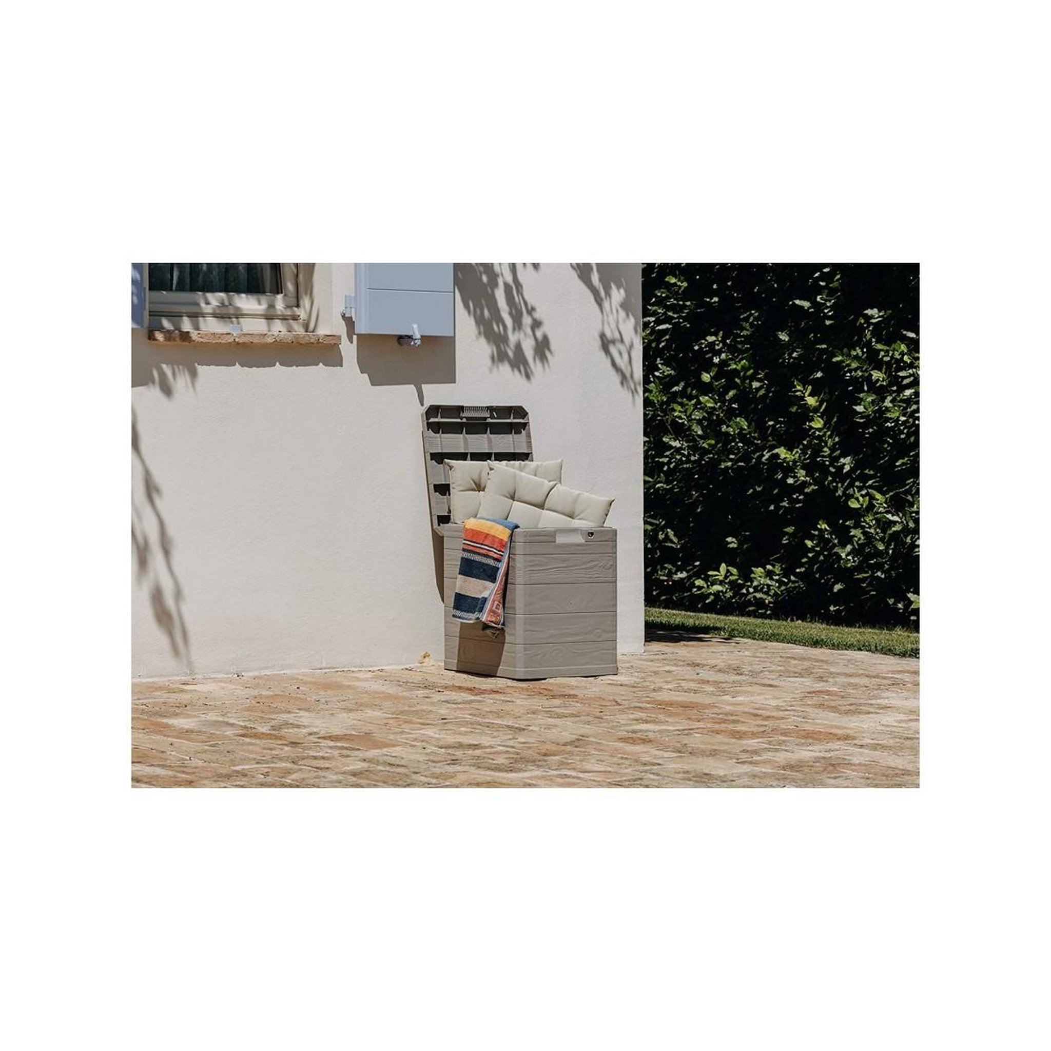 Voir la diapositive 6 : Toomax Coffre de jardin en résine 90 Litres Gris Taupe 42 x 44 x 50cm TOOMAX