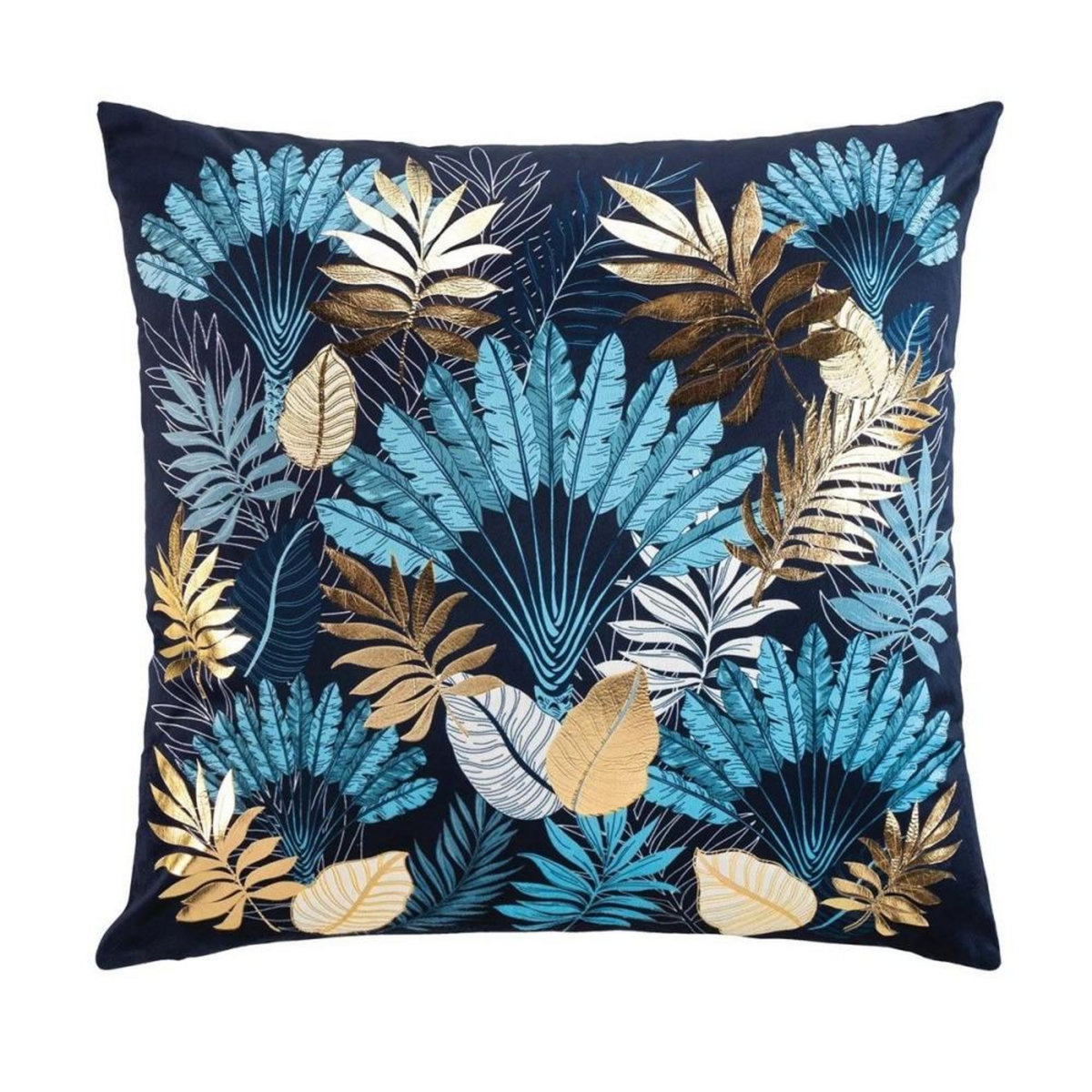 Douceur d'Intérieur Housse de coussin 60x60 velours or Panazio