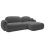 Voir la diapositive 5 : BEST MOBILIER Berenice - canapé d'angle droit 4 places convertible avec coffre en tissu bouclette