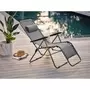 GARDEN STAR Chaise de jardin relax 5 positions - Acier - Gris