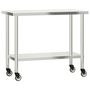 Voir la diapositive 2 : VIDAXL Table de travail de cuisine avec roues 110x55x85 cm inox