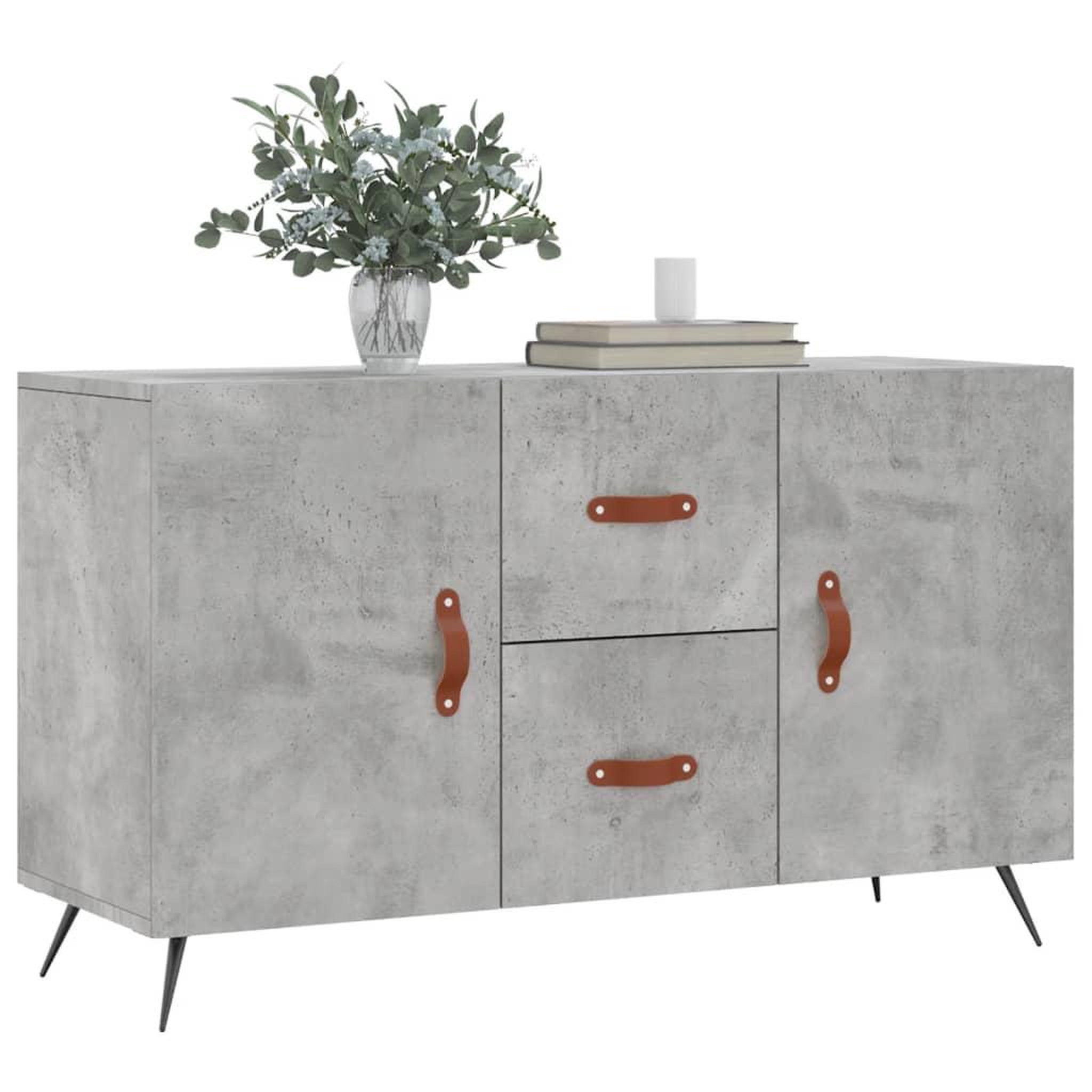 Voir la diapositive 3 : VIDAXL Buffet gris beton 100x36x60 cm bois d'ingenierie