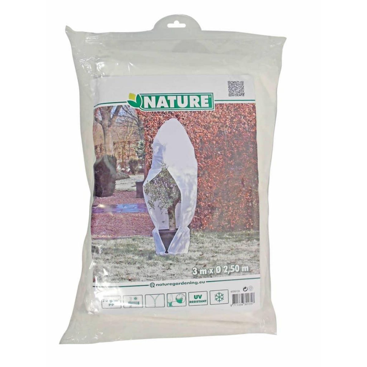 NATURE Nature Couverture d'hiver a fermeture eclair 70 g/m² Blanc 2,5x2,5x3 m