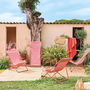 Voir la diapositive 2 : SWEEEK Lot de 4 chaises pliantes LIVORNO en acier / textilene. terracotta. 83 x 88 x 95 cm