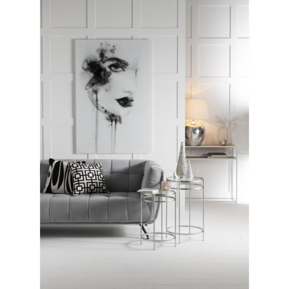 Paris Prix Tableau Déco en Verre  Aquarel  100x150cm Blanc & Noir