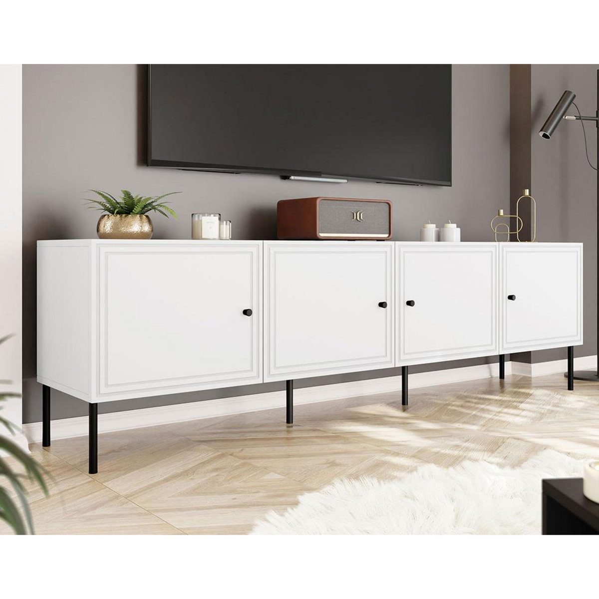 BEST MOBILIER Lavaggi - meuble tv - 4 portes - 200 cm