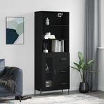 VIDAXL Buffet haut Noir 69,5x34x180 cm Bois d'ingenierie