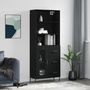 Voir la diapositive 1 : VIDAXL Buffet haut Noir 69,5x34x180 cm Bois d'ingenierie
