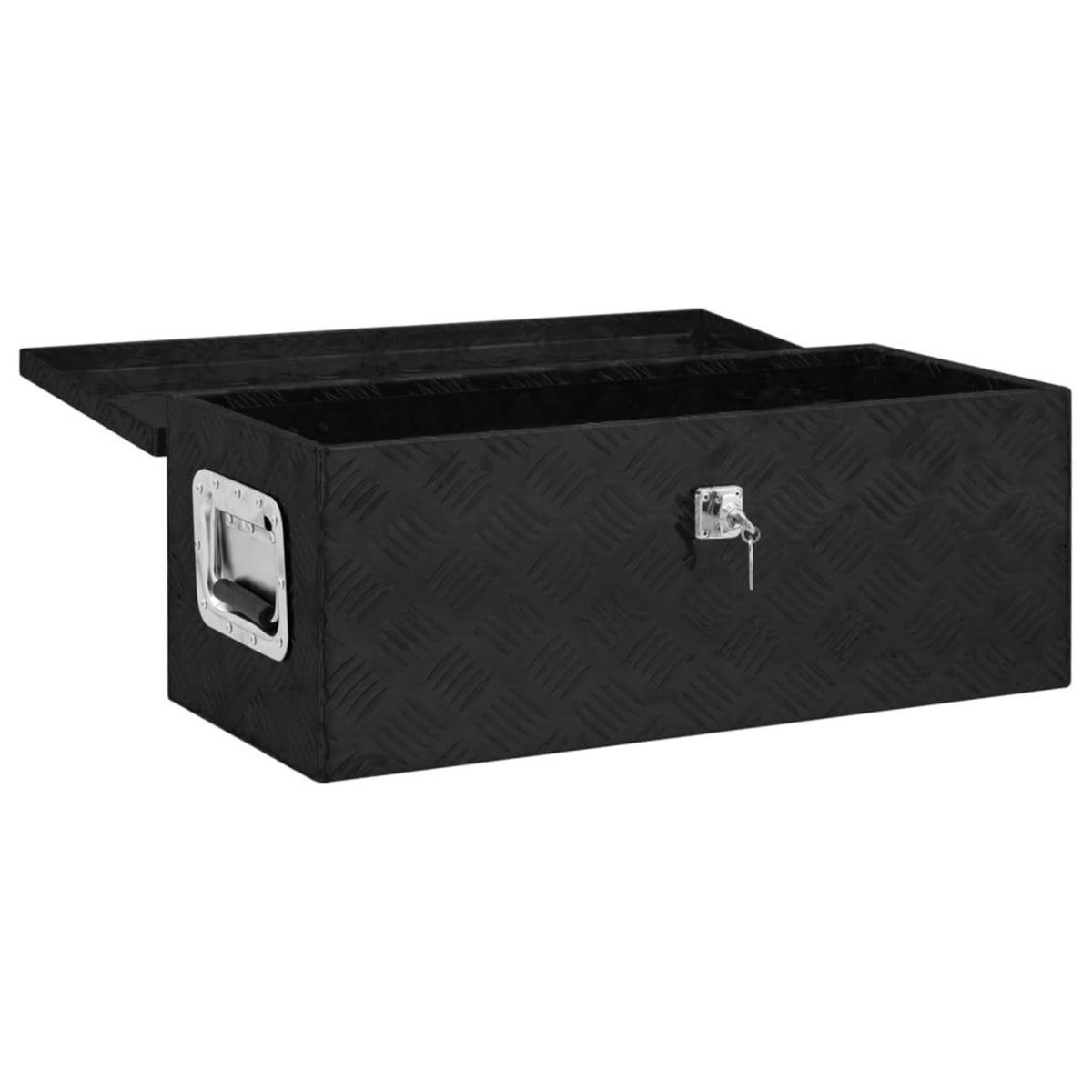 VIDAXL Boîte de rangement Noir 70x31x27 cm Aluminium