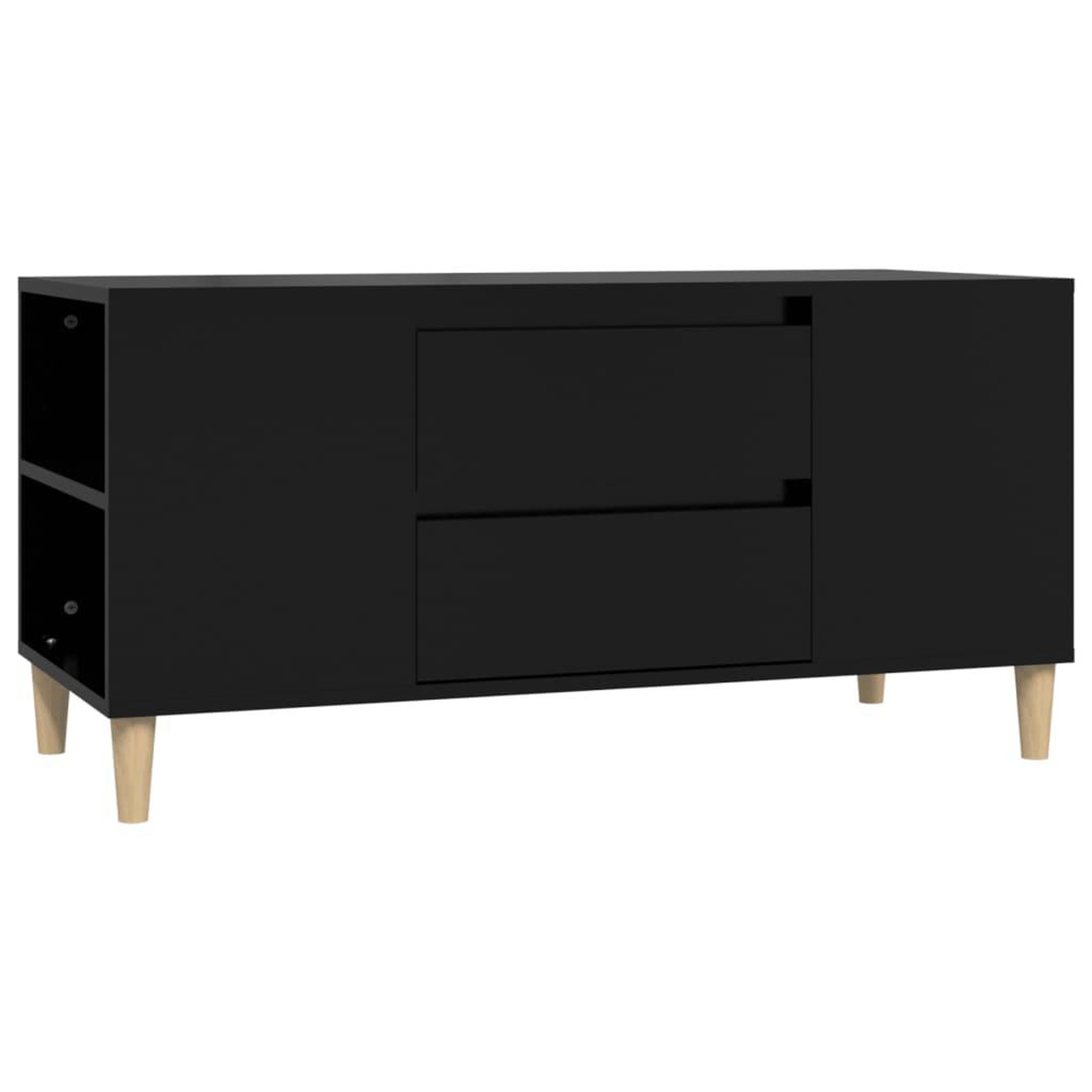 Voir la diapositive 2 : VIDAXL Meuble TV Noir 102x44,5x50 cm Bois d'ingenierie