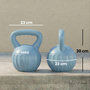 Voir la diapositive 3 : HOMCOM Kettlebell 14 Kg - prise ergonomique - entraînement musculaire & haltérophilie - PP bleu ciel
