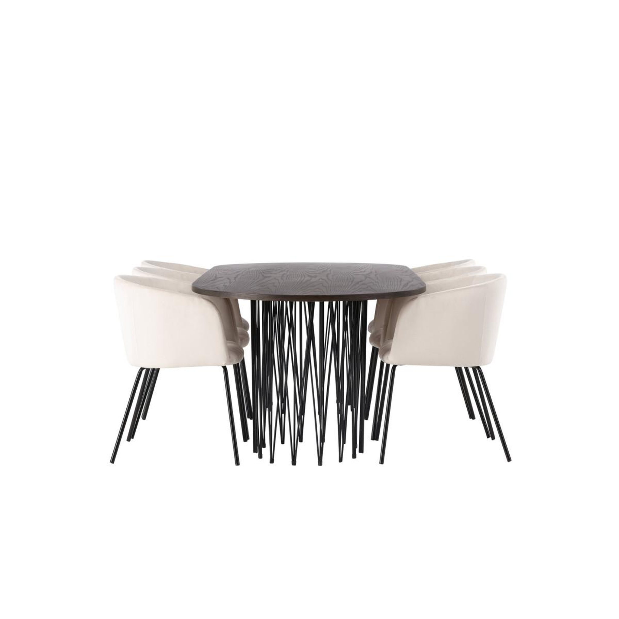 Voir la diapositive 3 : Paris Prix Ensemble table à manger & 6 chaises  stone & berit  220cm beige & moka