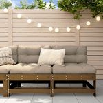 VIDAXL Canapes centraux avec coussins 2 pcs marron miel