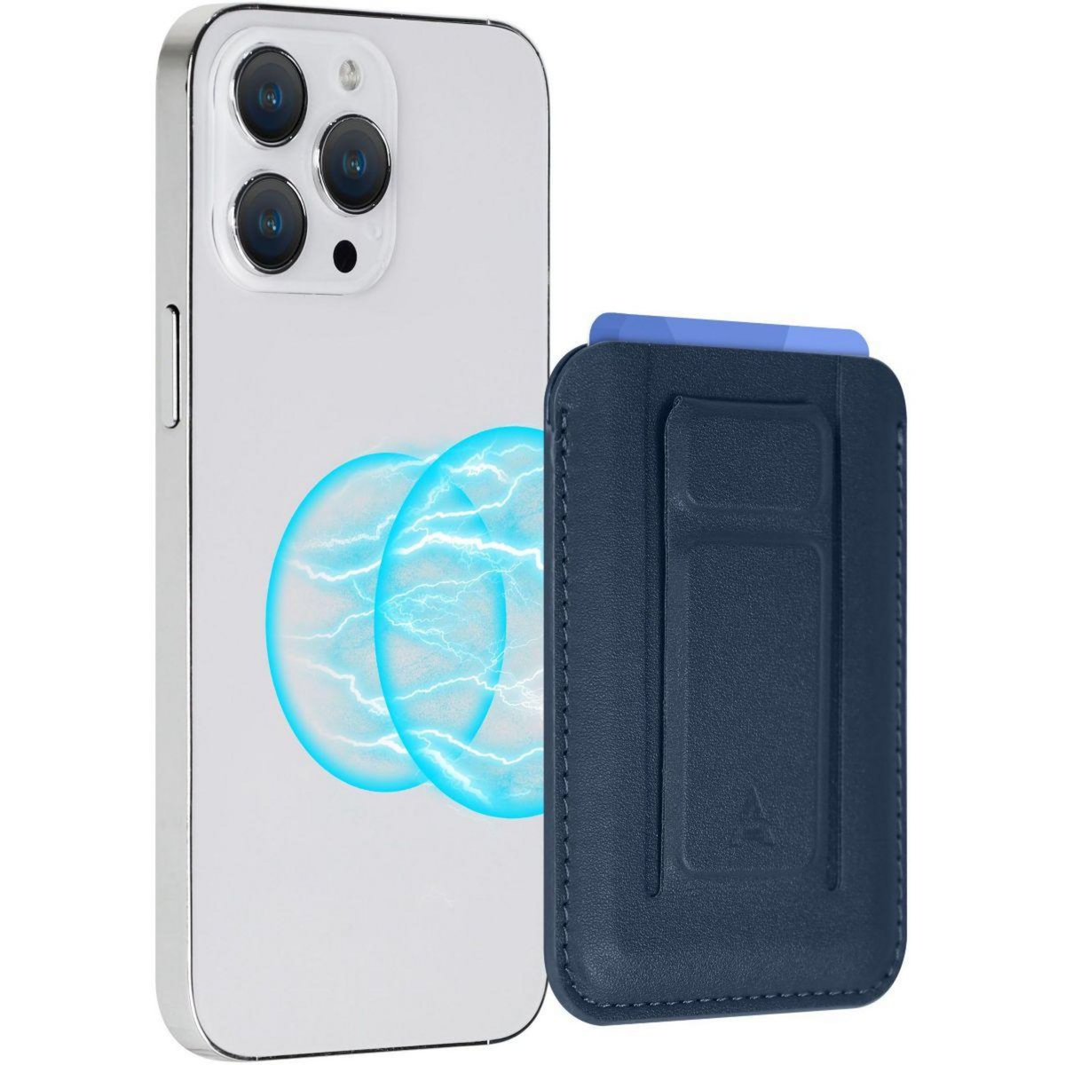 ADEQWAT Porte-cartes magnétique avec support Bleu