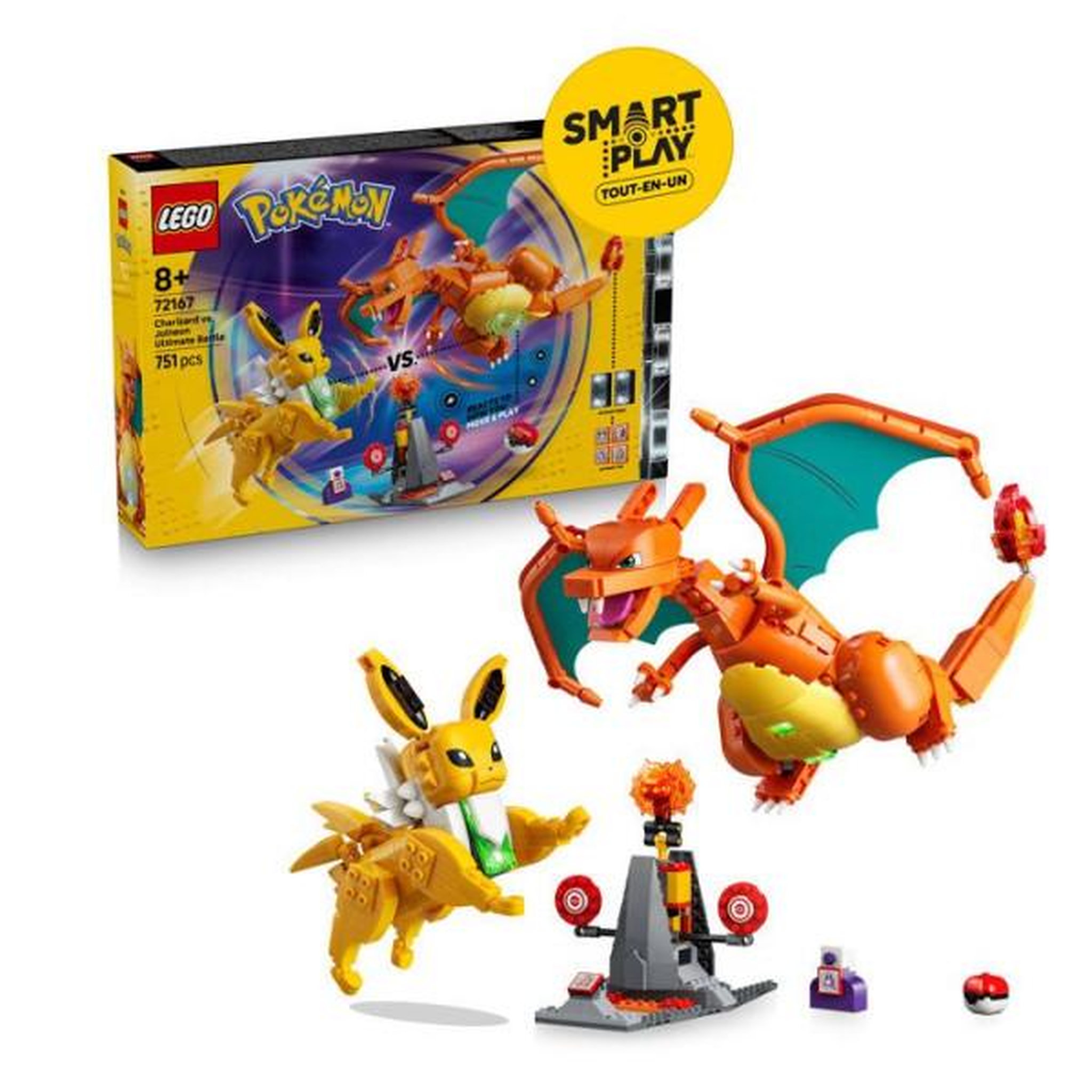 LEGO LEGO Pokémon 72167 - Set de construction Pokémon SMART Play™ - Dracaufeu et Voltali, Combat Ultime - Set Tout-en-un - Des 8