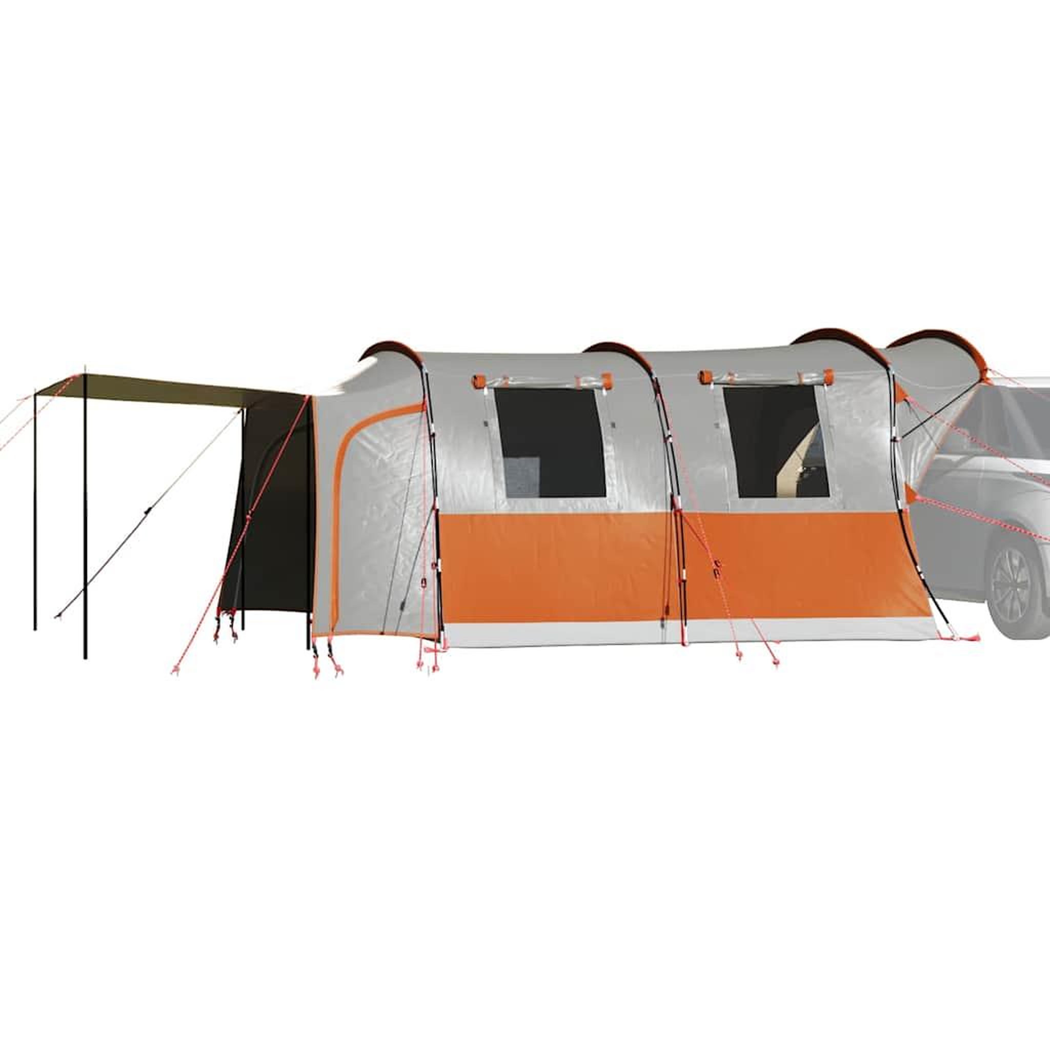 VIDAXL Tente de voiture 4 personnes gris et orange impermeable