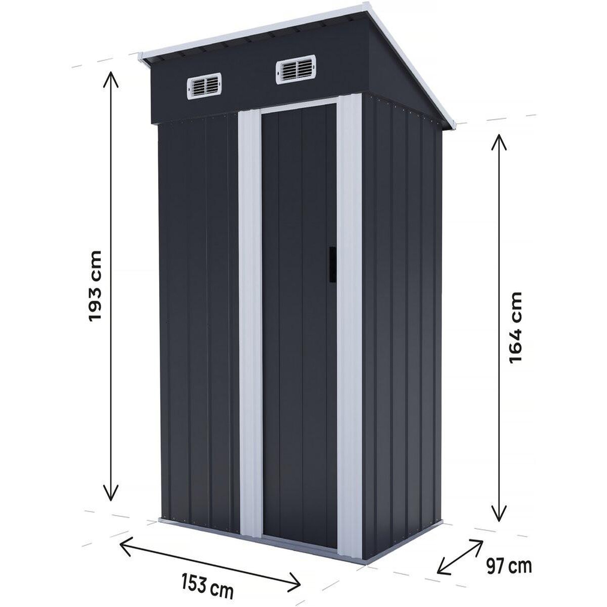 Voir la diapositive 3 : Habitat et Jardin Abri de jardin métal porte coulissante  memphis  - 1,36 m² - gris
