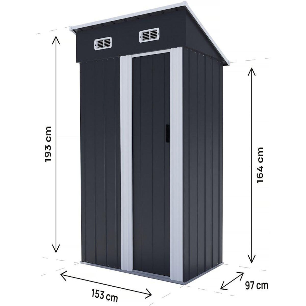 Habitat et Jardin Abri de jardin métal porte coulissante  Memphis  - 1,48 m² - Gris