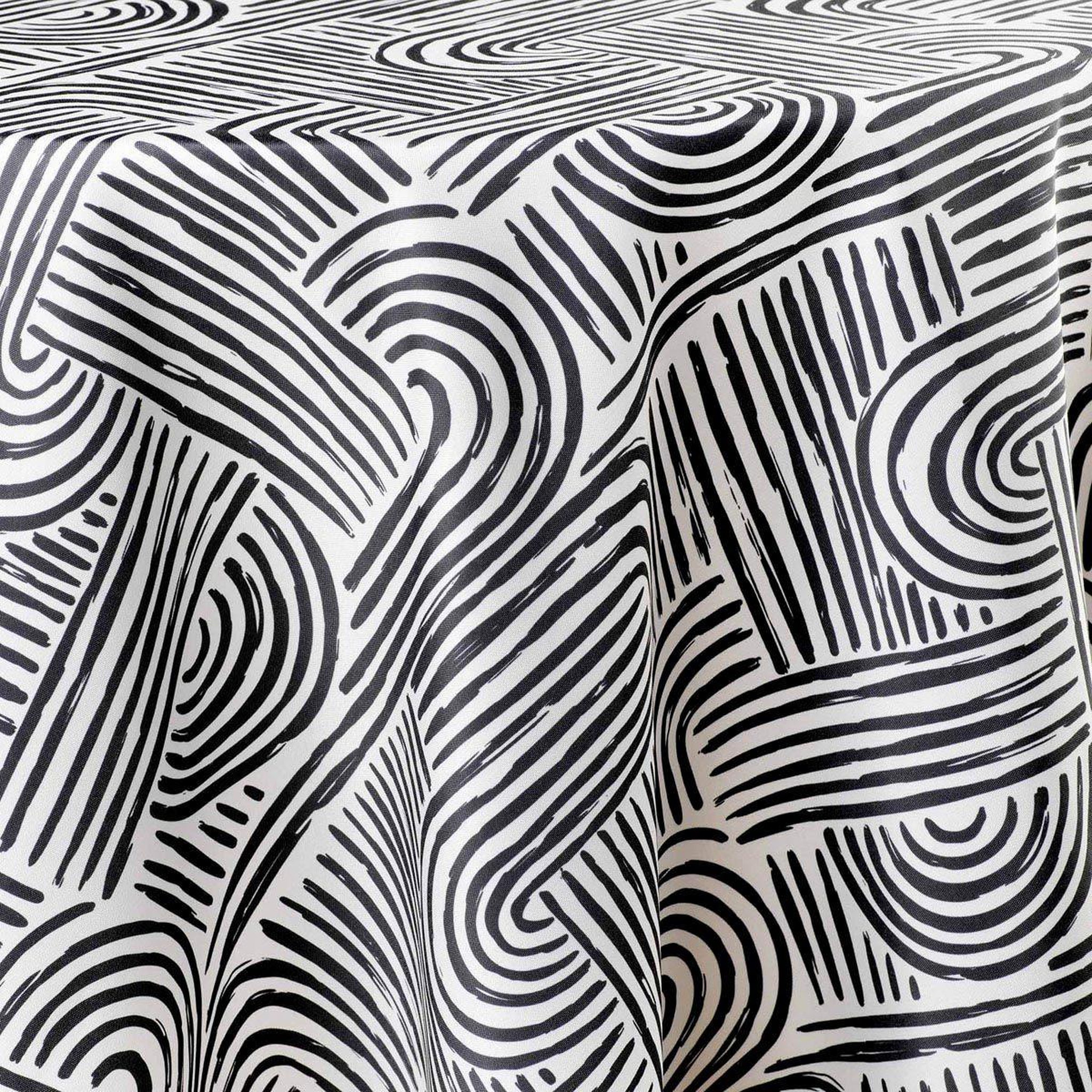 Voir la diapositive 2 : Douceur d'Intérieur Nappe ronde imprimé  pandore  180cm noir
