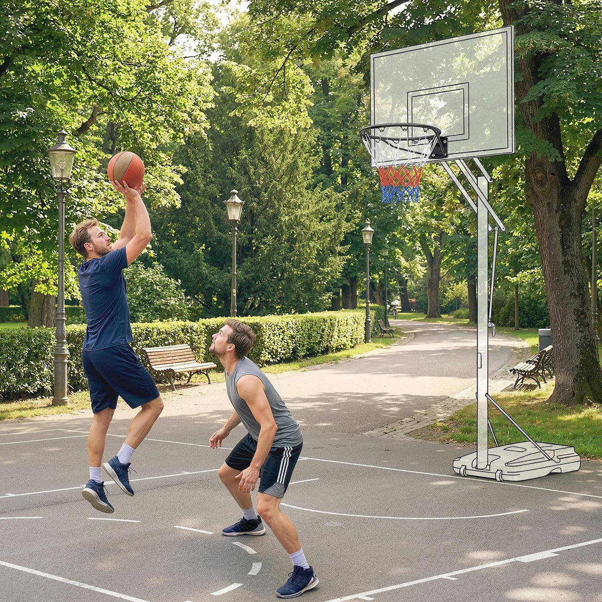 HOMCOM Arceau de basket mural 50 cm - panier de basket - acier noir