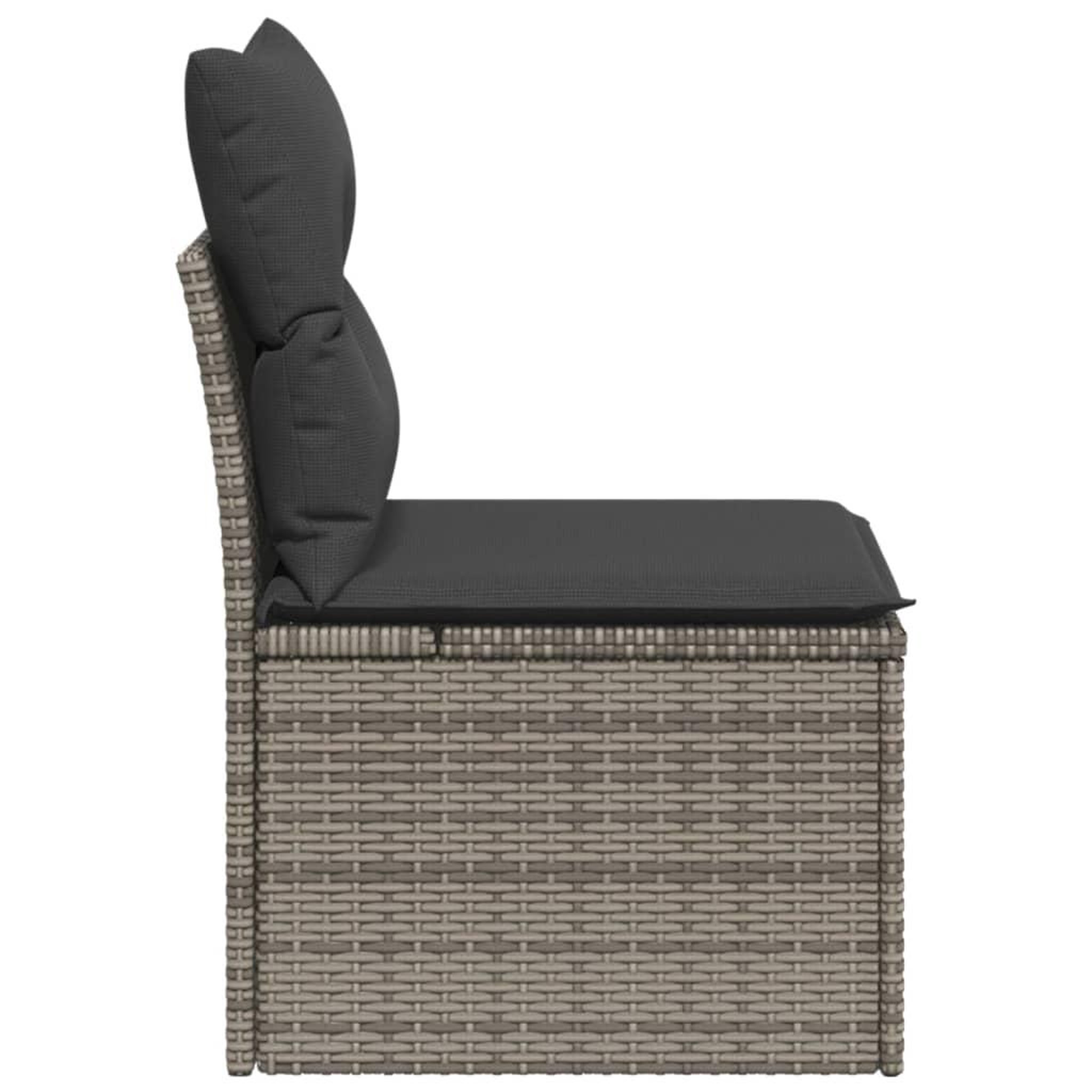 Voir la diapositive 5 : VIDAXL Chaise de jardin sans accoudoirs avec coussins gris poly rotin