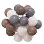 IDIMEX Guirlande LED AMICI à boules grises, guirlande lumineuse d'intérieur avec 20 boules, coloris gris/blanc/brun