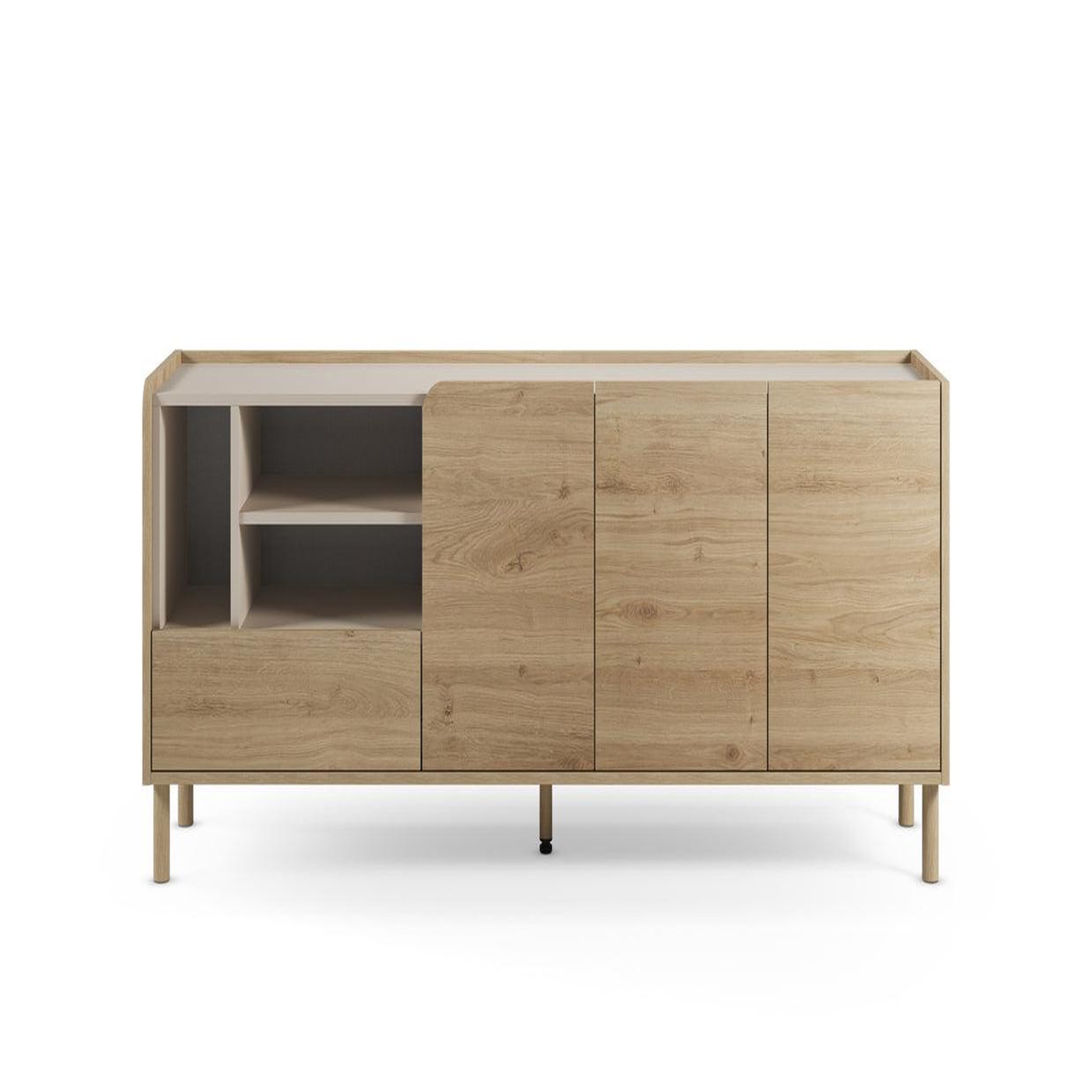 CASANOVA PARIS Isadora - buffet 3 portes 180cm en mélamine - chêne clair