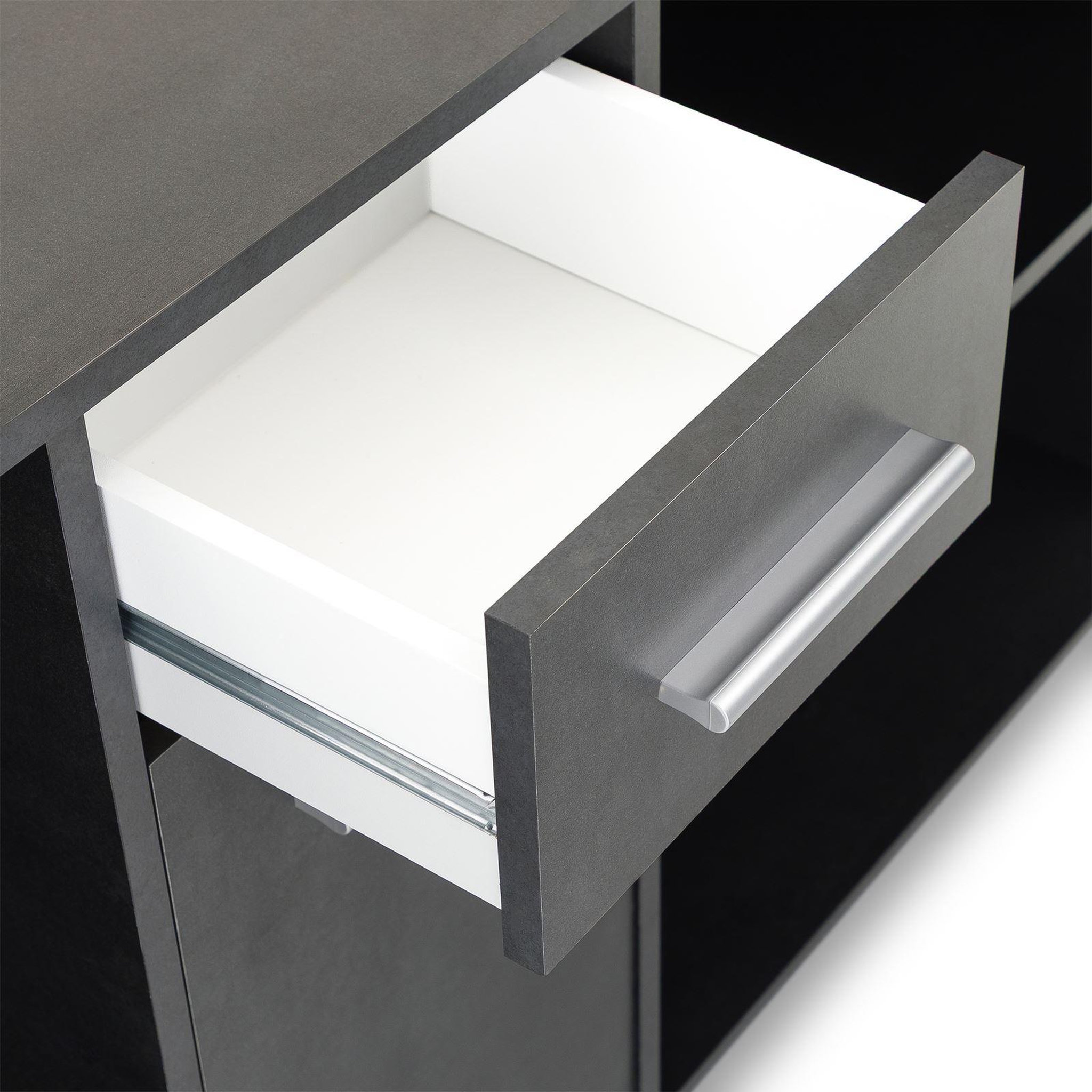 Voir la diapositive 4 : IDIMEX Bureau d'angle carmen avec meuble de rangement