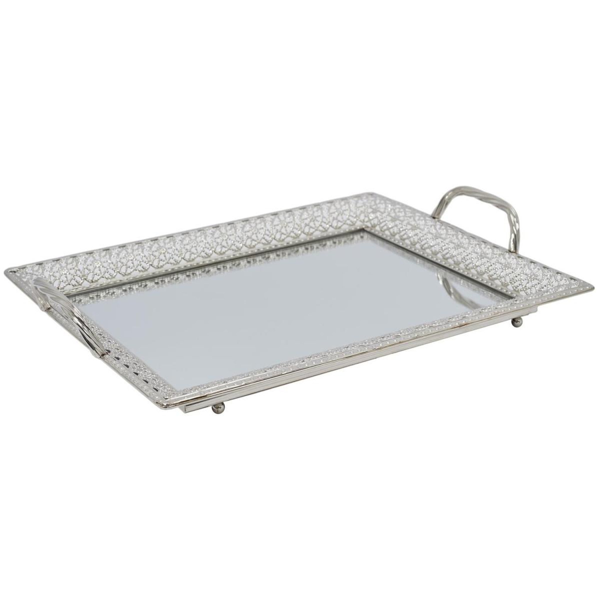 The Home Deco Factory Plateau de service  miroir  42cm argent