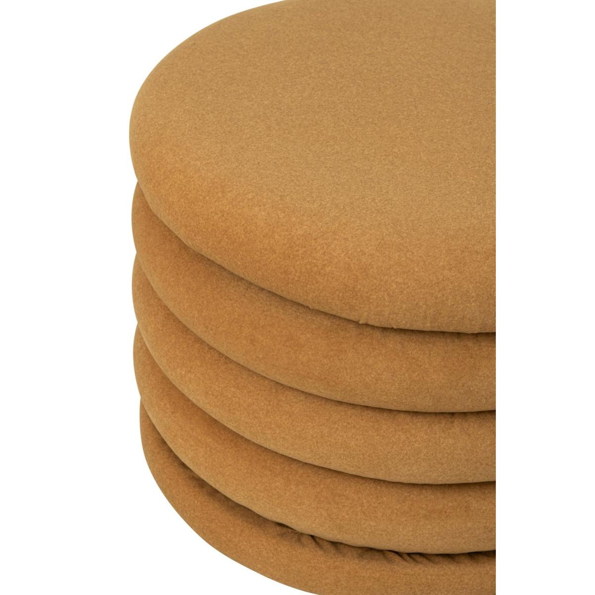 Voir la diapositive 4 : J-LINE Pouf coffre côtelé  mich  59cm ocre