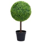 VIDAXL Plante de buis artificiel avec pot Forme de boule Vert 50 cm