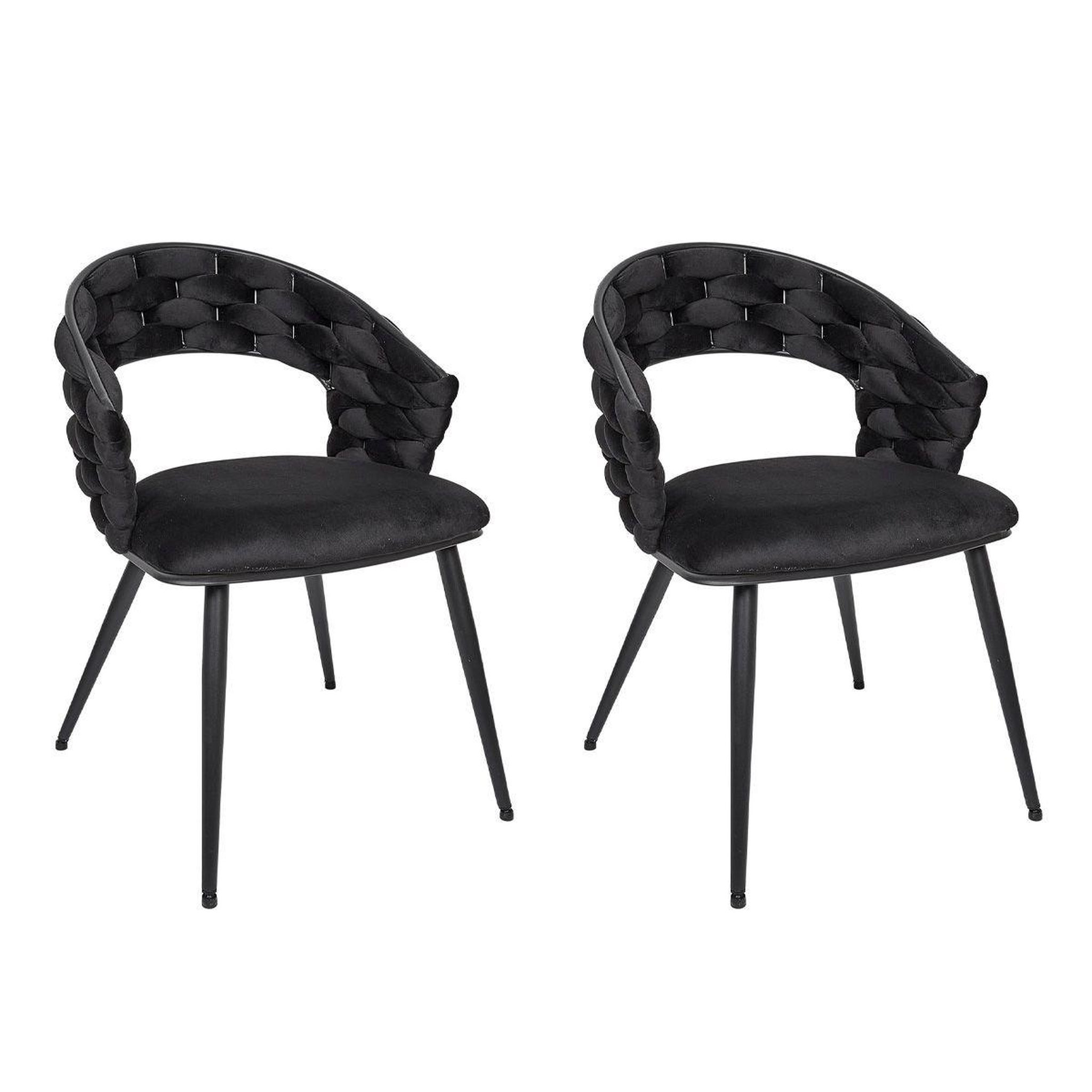 The Home Deco Factory Lot de 2 chaises design  salyer  82cm noir