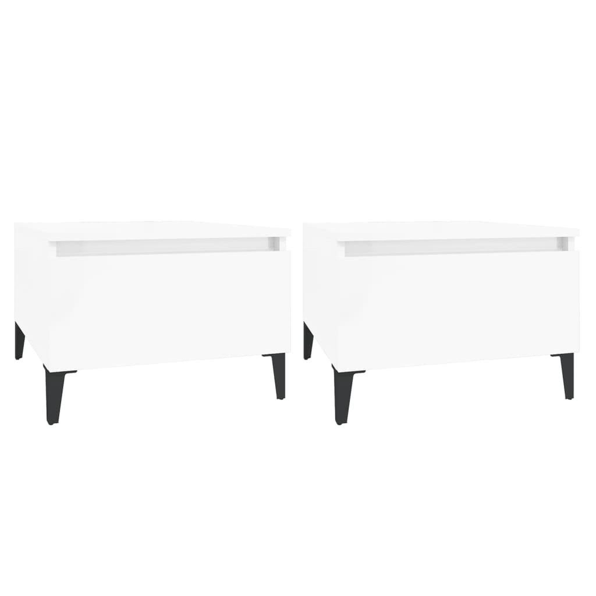 Voir la diapositive 2 : VIDAXL Tables d'appoint 2pcs Blanc brillant 50x46x35cm Bois ingenierie