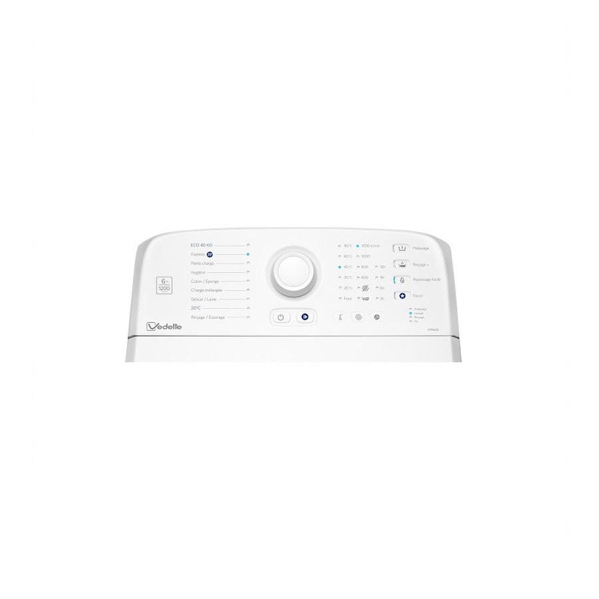 Voir la diapositive 5 : Vedette Lave-linge top 6kg 1200 tours/min - vt16022