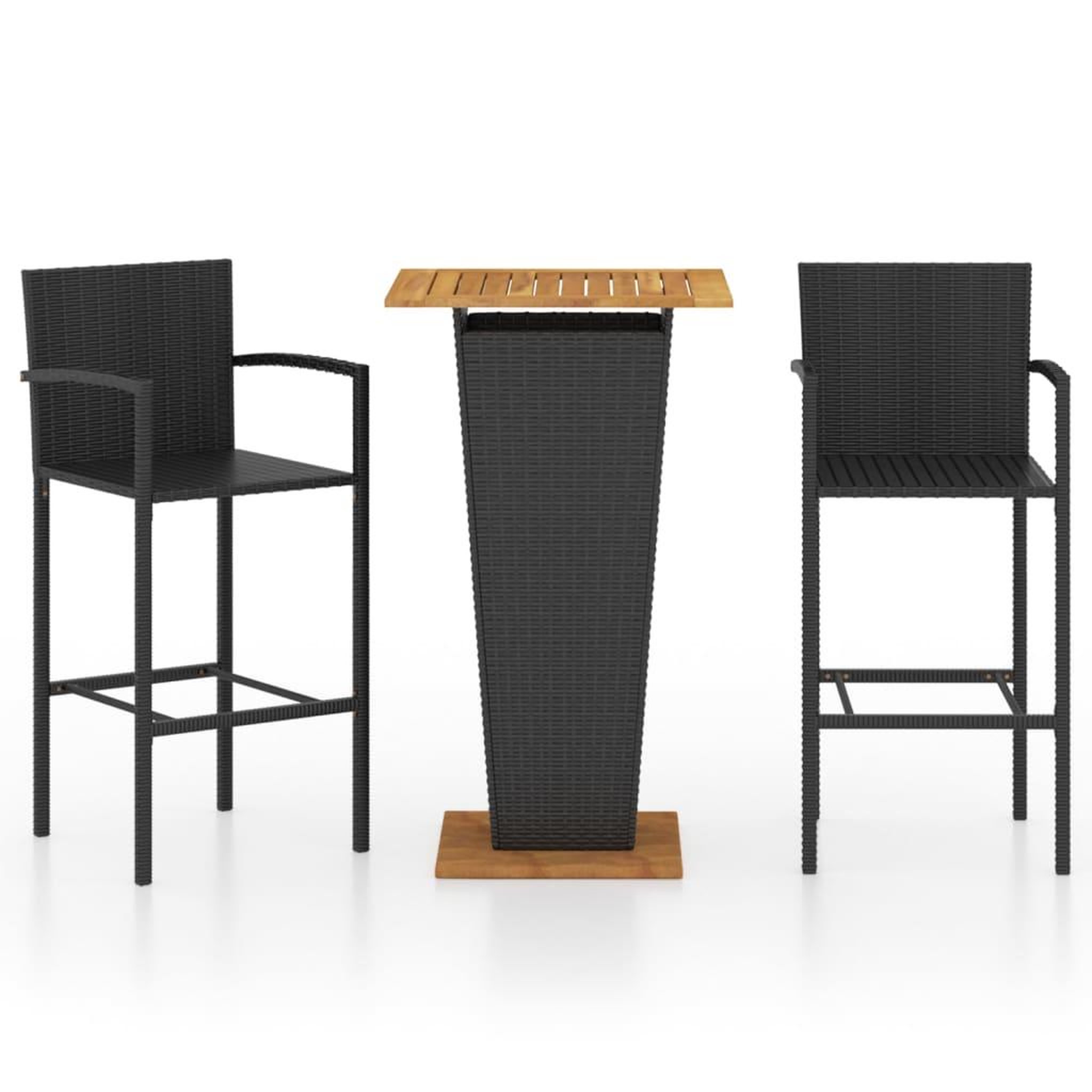 Voir la diapositive 2 : VIDAXL Ensemble de bar de jardin 3 pcs Noir